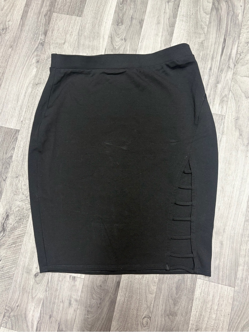 Charlotte Russe Black Pencil Skirt with Side Ladder Detail